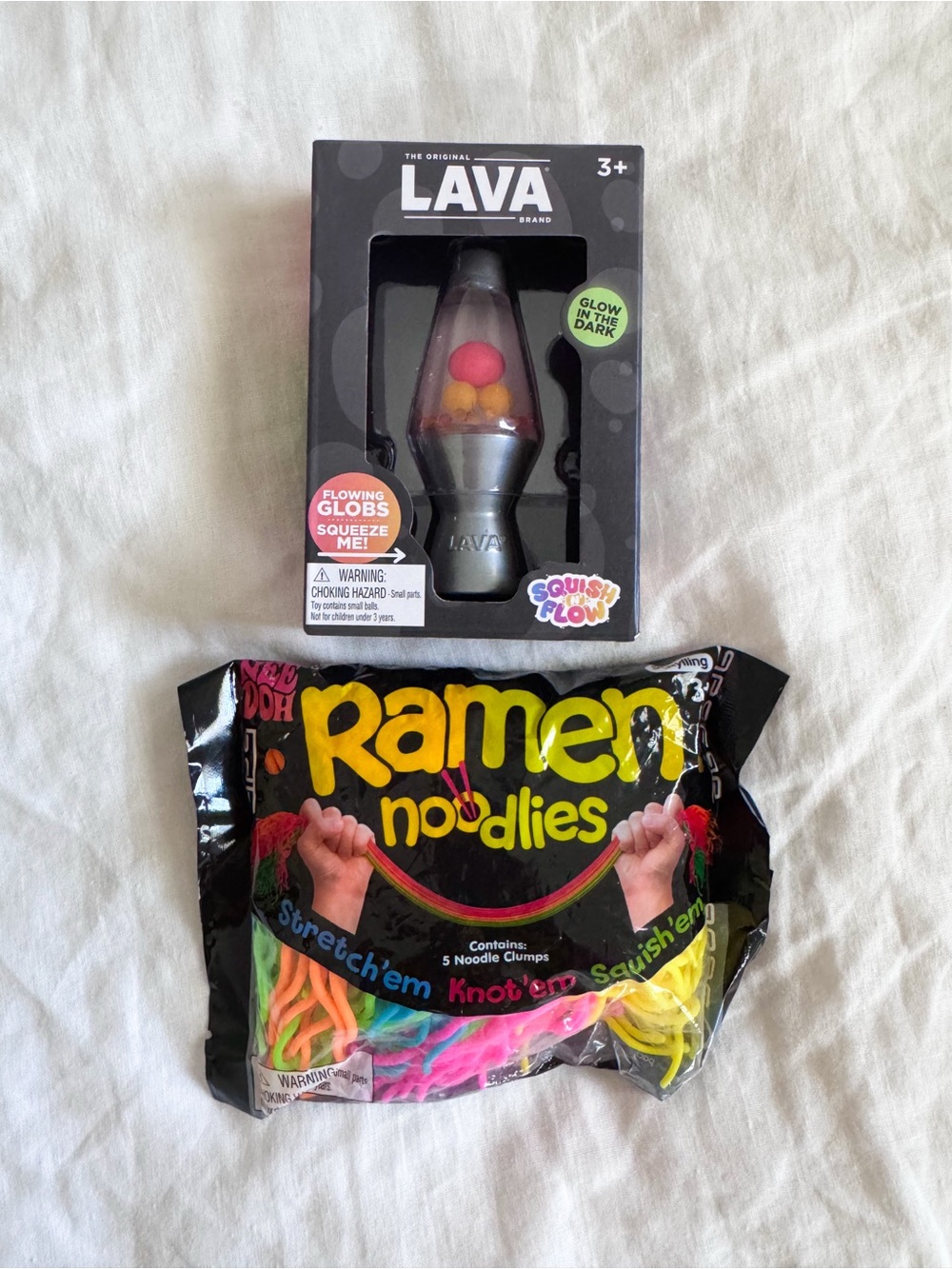 Needoh / schyilling LAVA Glow-in-the-Dark Silver Lava Lamp and Ramen Noodles
